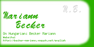 mariann becker business card